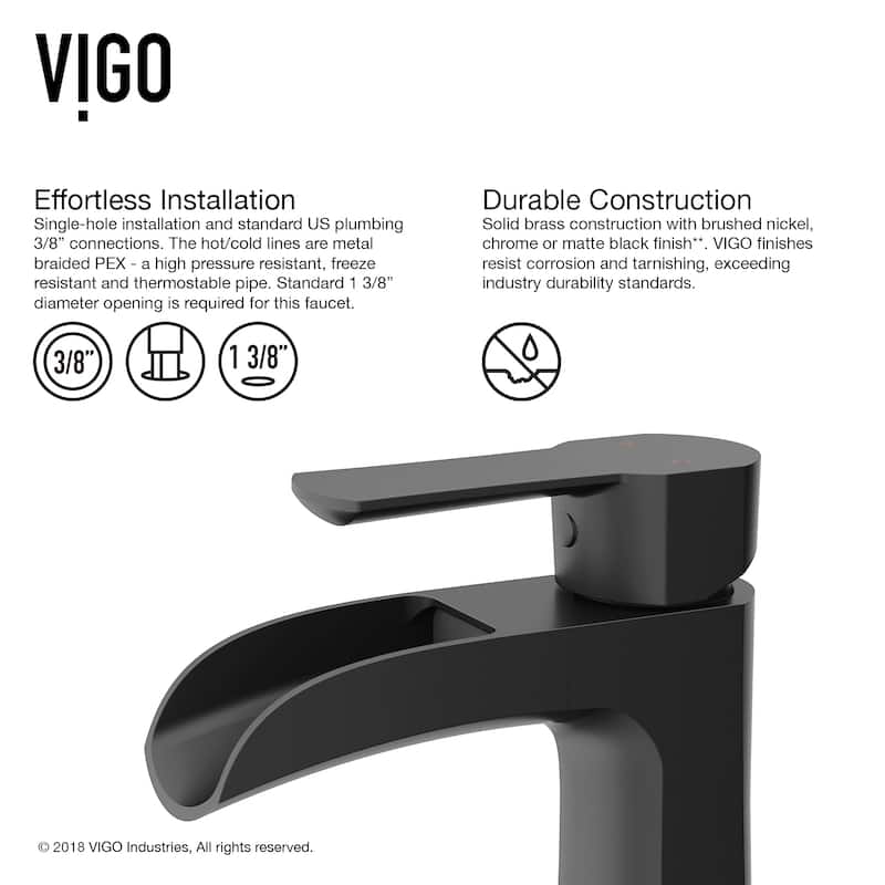 VIGO Paloma 7" H Single Handle Single Hole Bathroom Faucet