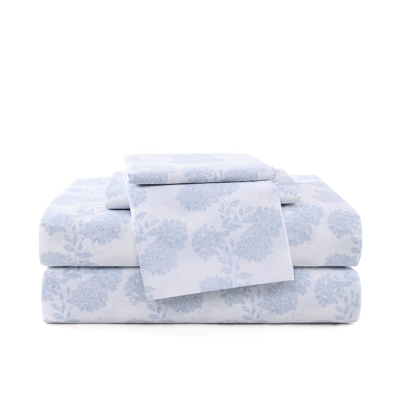 Stone Cottage Cotton Percale Printed Sheet Set - King - Fairfield Blue