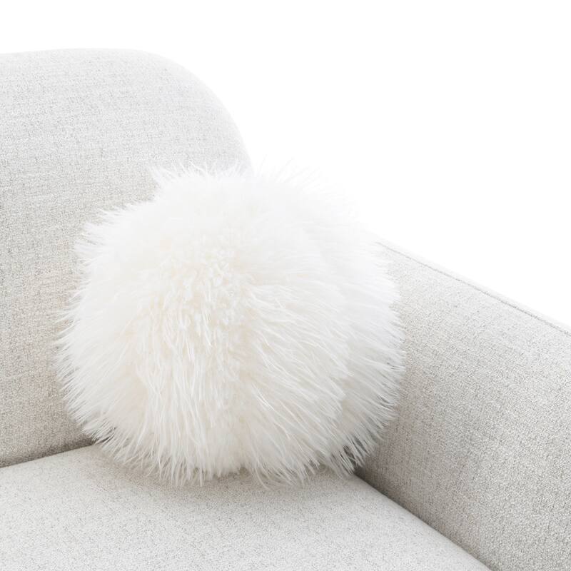 84" Mid-Century Chenille Round Arm Sofa with 3 Pillows