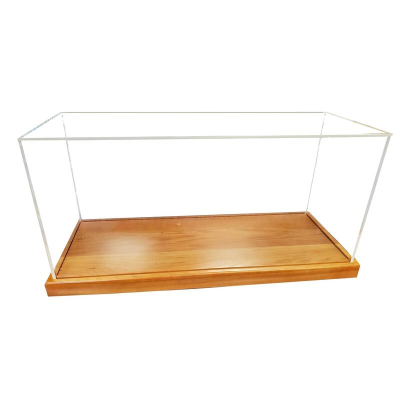 HomeRoots 28" Wood Brown Glass Standard Display Stand - 27.75