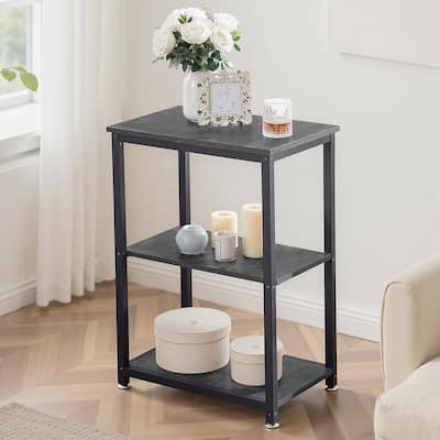Javlergo Industrial End Side Tables Nightstand with 3-Tier Storage Shelf