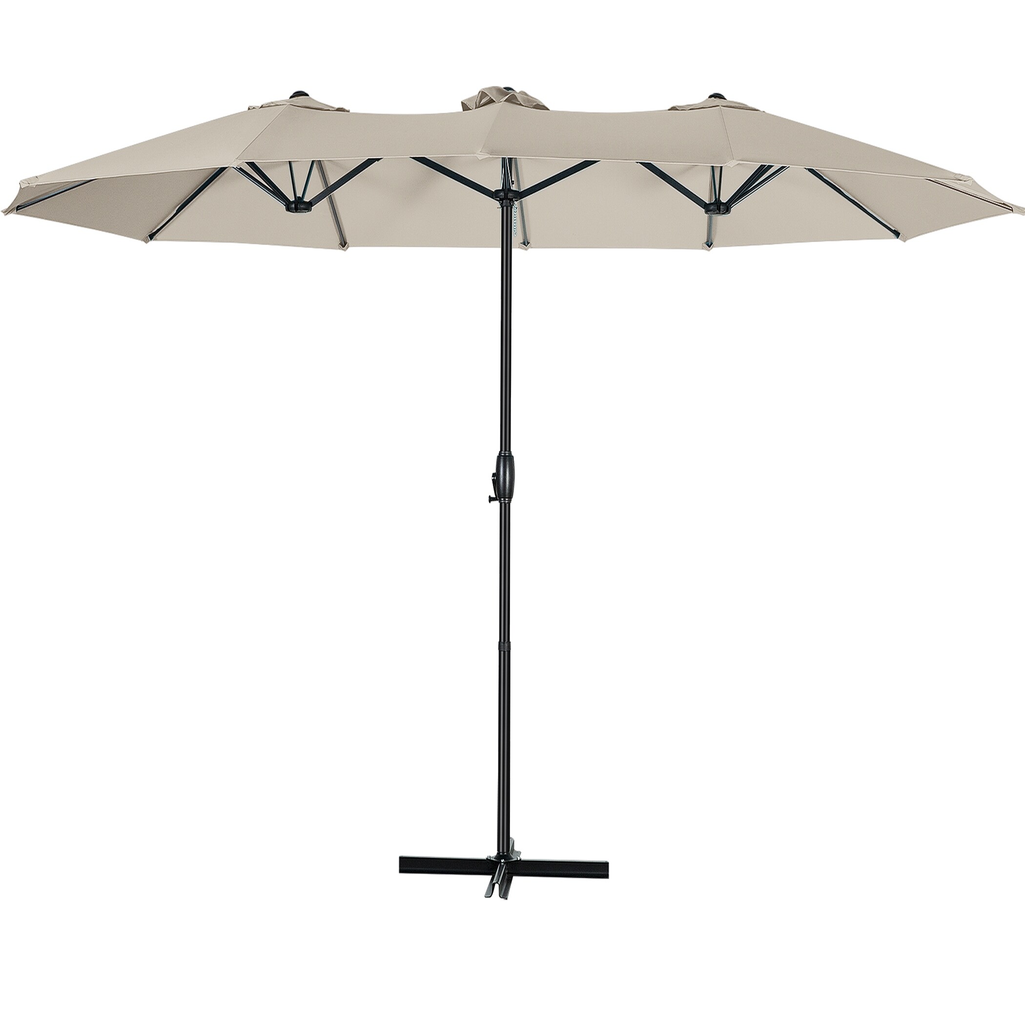 best patio umbrella lights for outdoors COSIEST Outdoor 11ft 3 Tiers Market Patio Umbrella with Solar LED lights -  On Sale - Overstock
