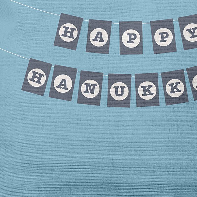 Banner Day Happy Hanukkah Indoor/Outdoor Throw Pillow