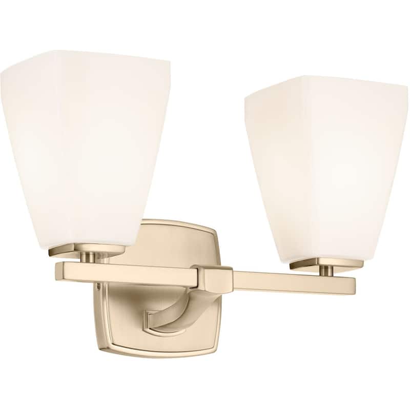 Kichler 55215 Marant 2 Light 14" Wide Vanity Light with Opal Glass - Champagne Bronze