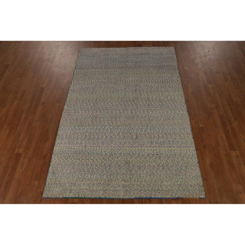 All-Over Moroccan Oriental Area Rug Handmade Wool Carpet - 4'11" x 7'8"