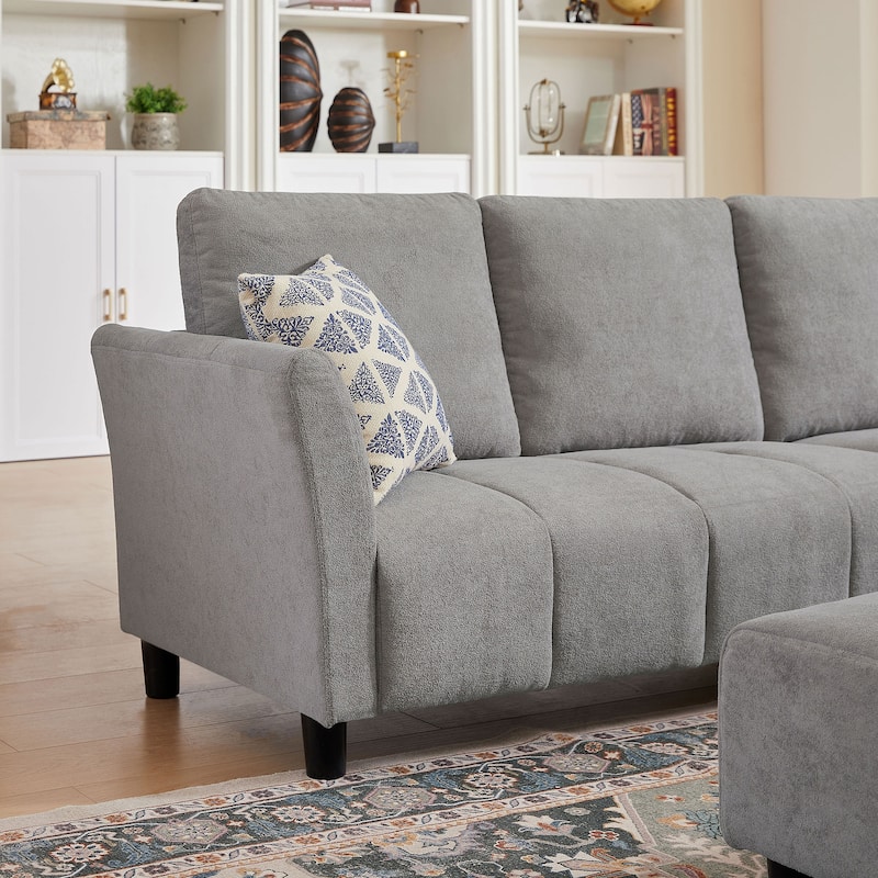 "102.56" W Reversible Sectional Sofa with Corner Seat & Extended Bench