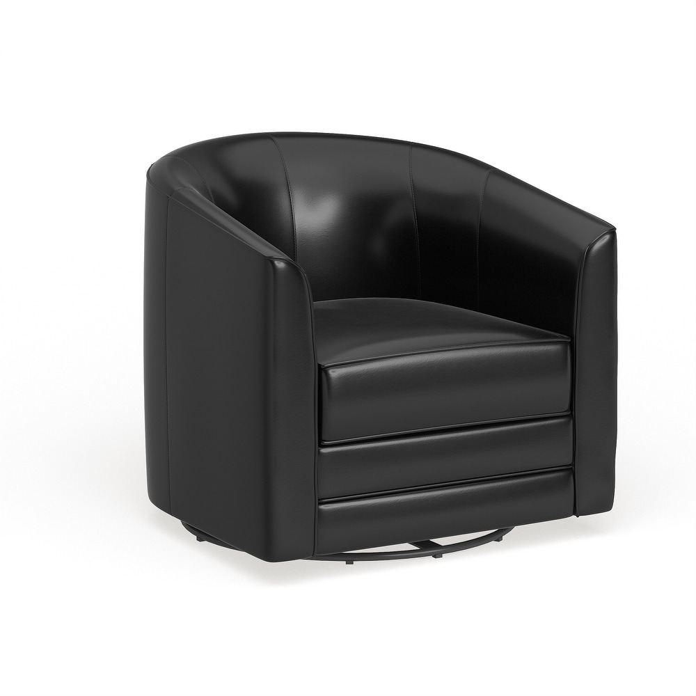 Strick & bolton berman deals black lounge chair and ottoman