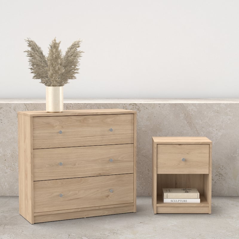 Porch & Den Zoe 2-Piece Bedroom Set - Nightstand And Chest - Jackson Hickory