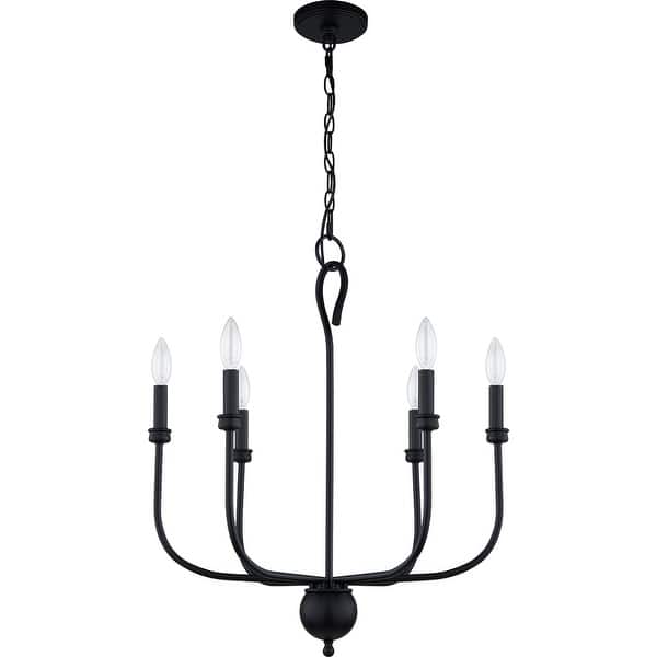 slide 1 of 1, Blanche 6-Light Chandelier in Matte Black