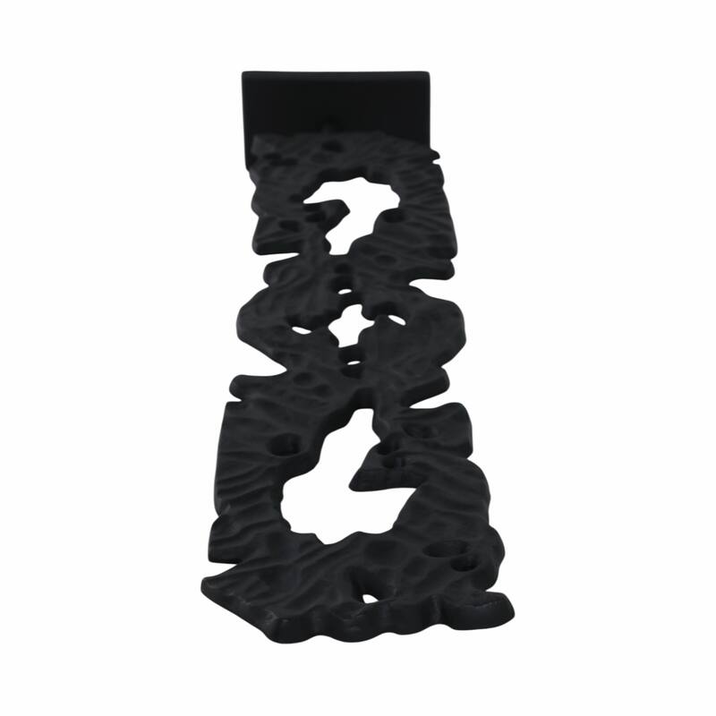 Metal Sculpture with Abstract Cutout Textured Form Modern Art Accent