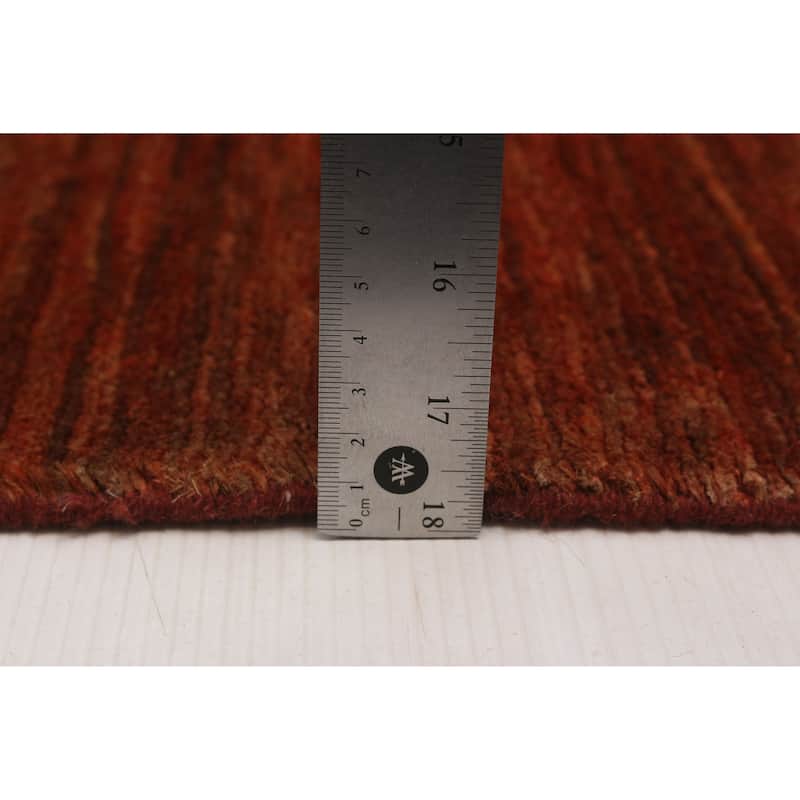 ECARPETGALLERY Hand-knotted Opulence Dark Copper Wool Rug - 6'7 x 13'2
