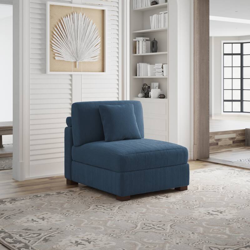 Corduroy Couch Modular Sectional Sofa with Pillows