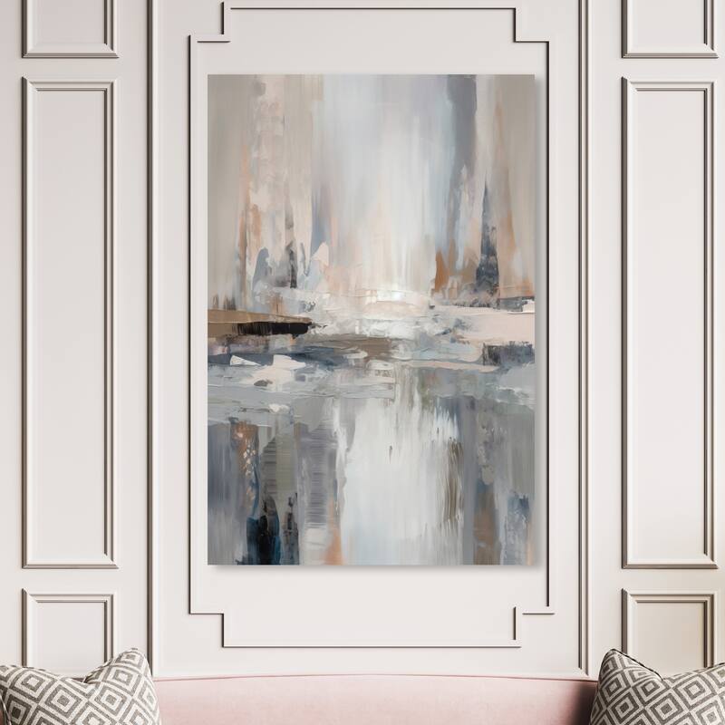 Wynwood Studio Canvas Abstract Abstract Cityscrapers Gray and Modern & Contemporary Wall Art Canvas Print - 54 x 36