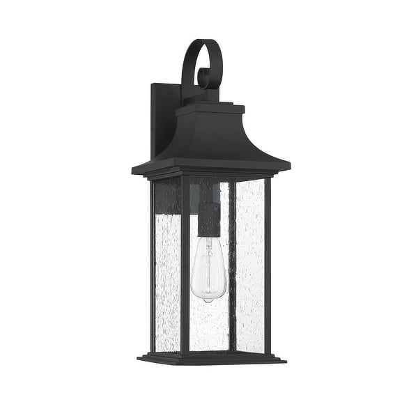 slide 2 of 5, Hancock 1-Light Outdoor Wall Lantern in Matte Black Matte Black