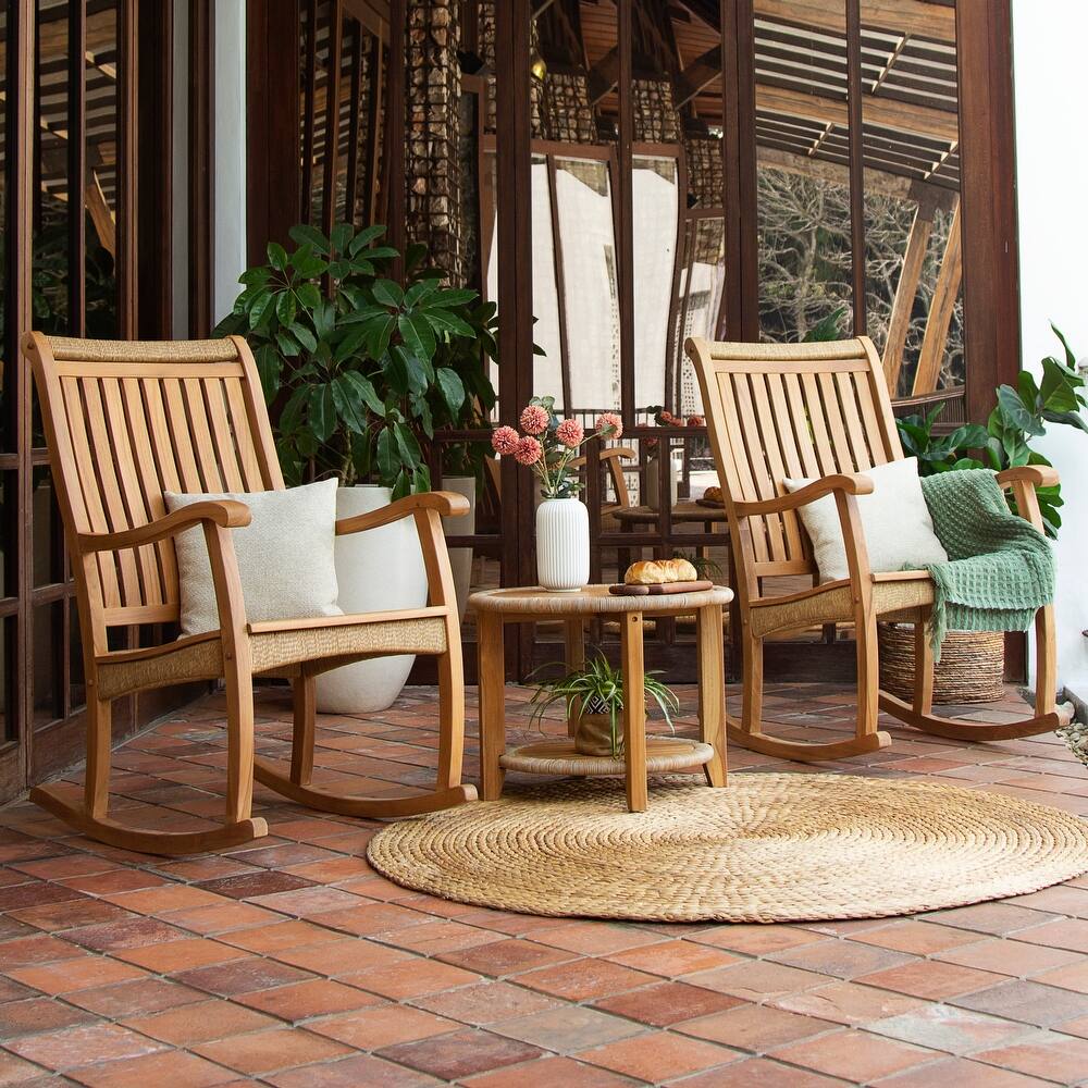Cambridge Casual Marrakesh 3-piece Teak Wood Outdoor Rocking chair set