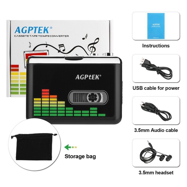 Portable Cassette Tape-To-MP3 Converter Audio Music Player Cassette Recorder. Opens flyout.