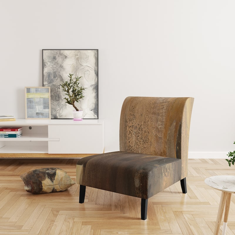 Designart "Into The Wild Gold Buffalo" Upholstered Modern Farmhouse Accent Chair - Arm Chair