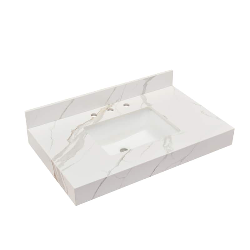 Altair Marseille Bathroom Vanity Countertop in Calacatta White with Sink without Vanity