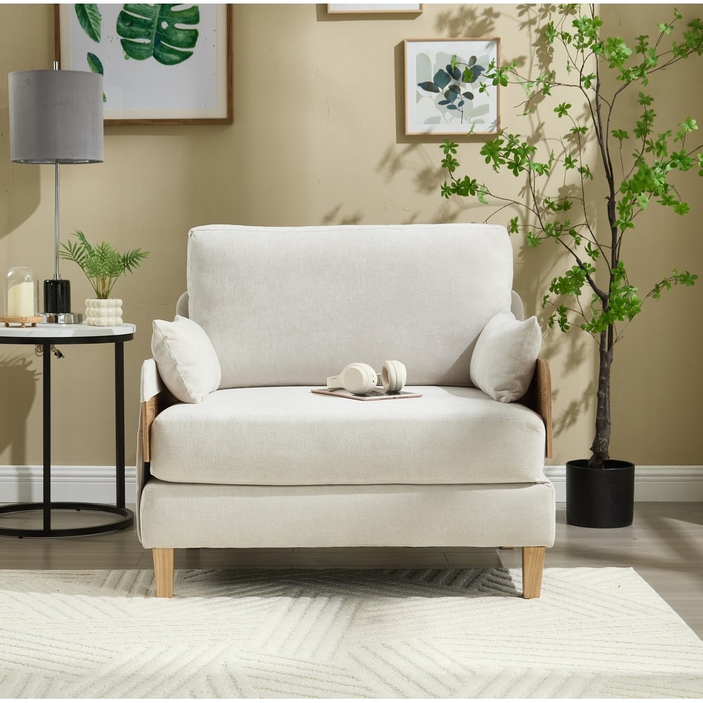 Chenille Upholstered 3-in-1 Convertible Sleeper Foldable Sofa Bed Recliner Chair with 3 Pillows