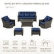 preview thumbnail 85 of 105, Murphy Outdoor Wicker Patio Outdoor Sofa Swivel Chair Coffee Table