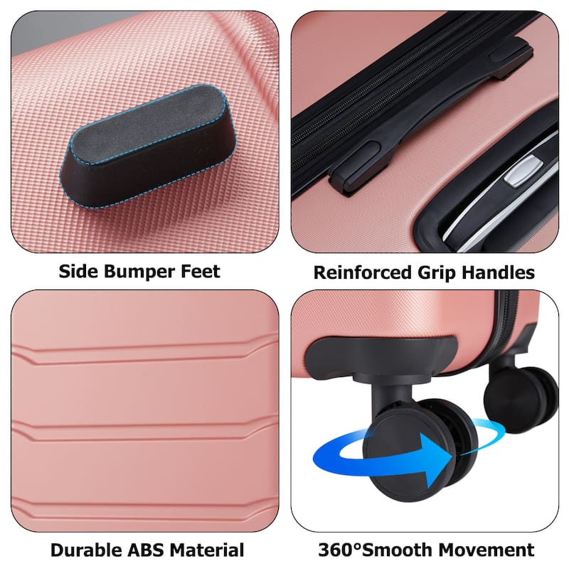 Hard Shell ABS, Double Spinner Wheels Lightweight Suitcase TSA Lock