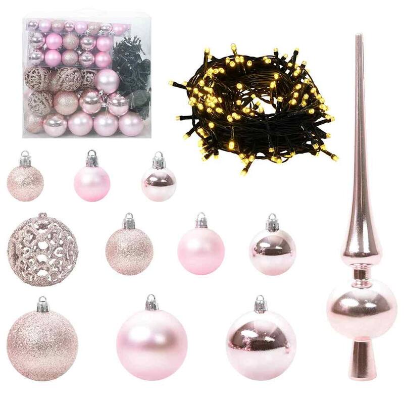 vidaXL Artificial Christmas Tree LED&Ball Set&Flocked Snow Decoration PVC&PE