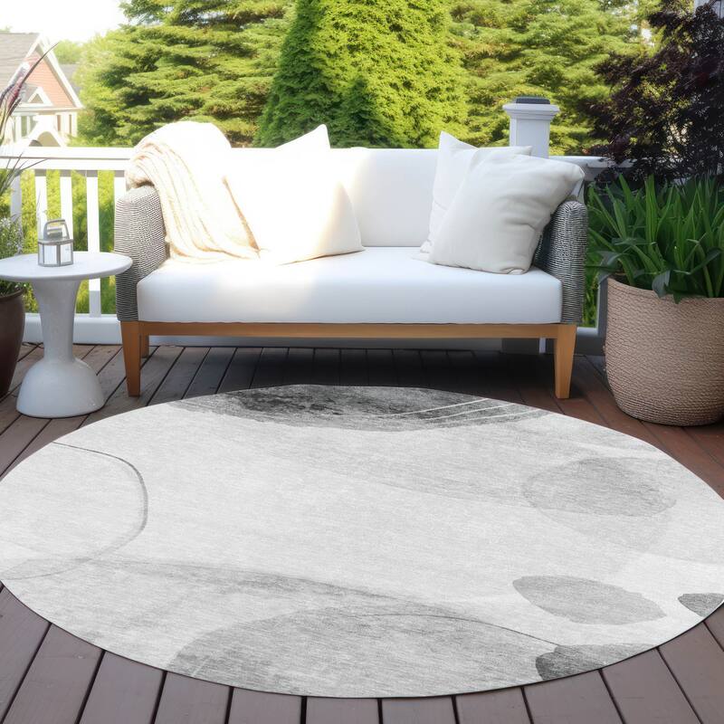Bera Modern Art-Inspired Weather Resistant Blended Style Outdoor Rug