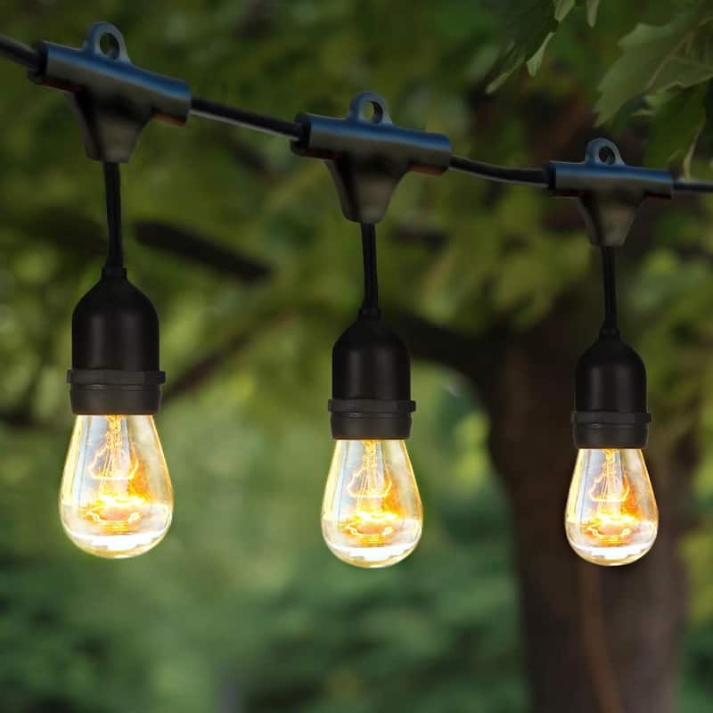 Brightech Ambience Pro 15-Light 48 Ft. Outdoor Plug-in + S14 Incandescent Edison Bulb String-Light