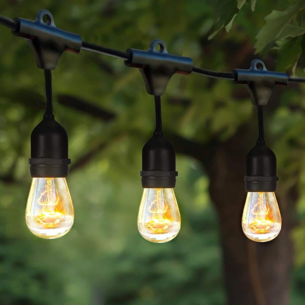 Brightech Ambience Pro 15-Light 48 Ft. Outdoor Plug-in + S14 Incandescent Edison Bulb String-Light