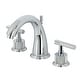 preview thumbnail 18 of 35, Kingston Brass Convergent Two-Handle 3-Hole Deck Mount Widespread Bathroom Faucet with Knurled Handle and Brass Pop-Up Drain Polished Chrome