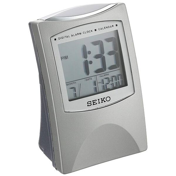 Seiko QHL005SLH Bedside Alarm Get Up and Glow Clock Silver-Tone Metallic  Case - Overstock - 29399514