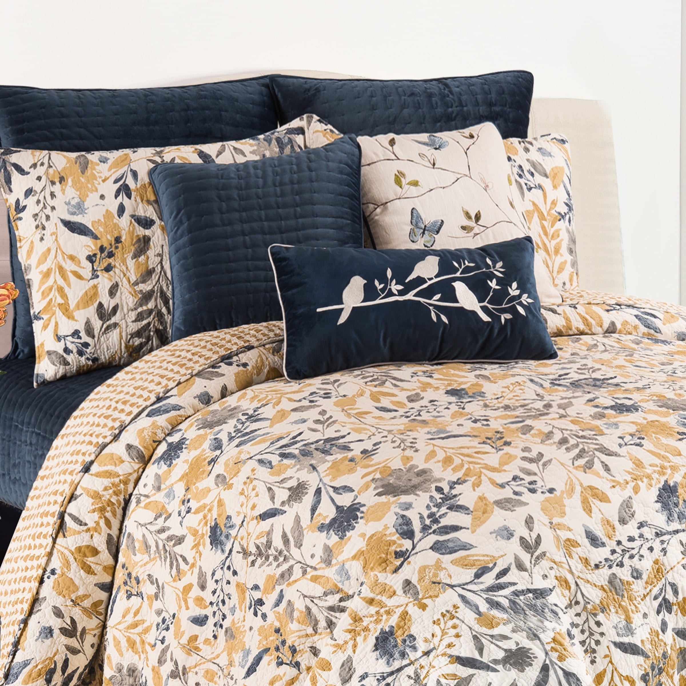Natural Home Cotton Quilt Set - Reversible and Machine Washable