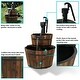 preview thumbnail 3 of 10, Rustic 2-Tier Wood Barrel w/ Pump Outdoor Water Fountain - 34-Inch