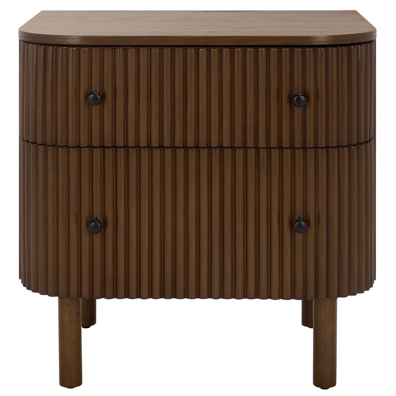 SAFAVIEH Home Himanshu 2-Drawer Nightstand. - Medium Oak.