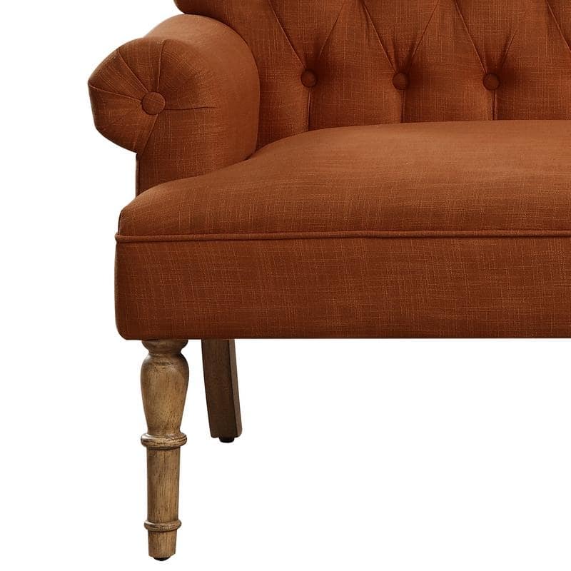 Moser Bay Arete Upholstered Tufted Settee Chesterfield Style Loveseat, Velvet or Linen