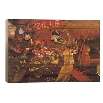 Bebop Print On Wood by Tyler Burke - Multi-Color