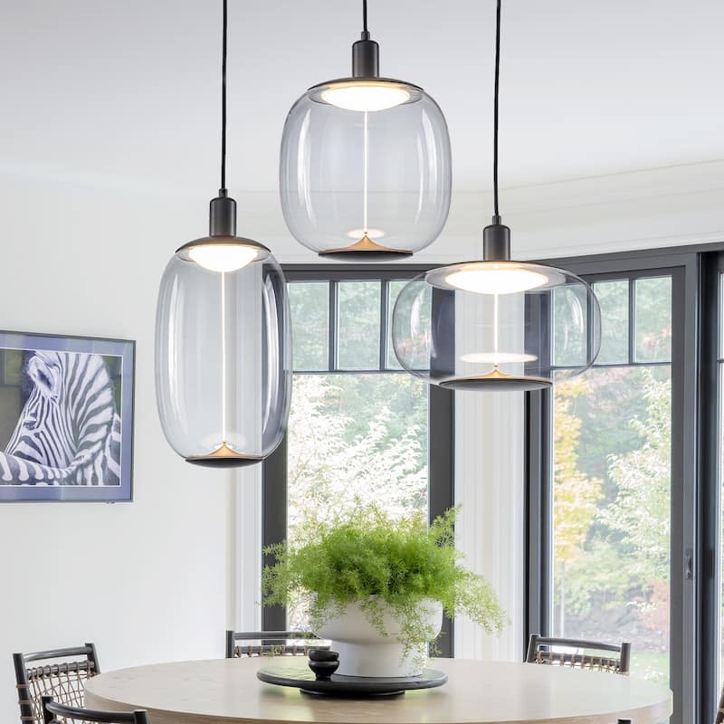 1 Light Clear Plastic Linear Magnetic LED Strip Pendant Lighting