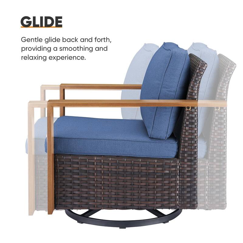 Pocassy Sofa with Swivel Chair, Club Chair, Ottoman Funiture