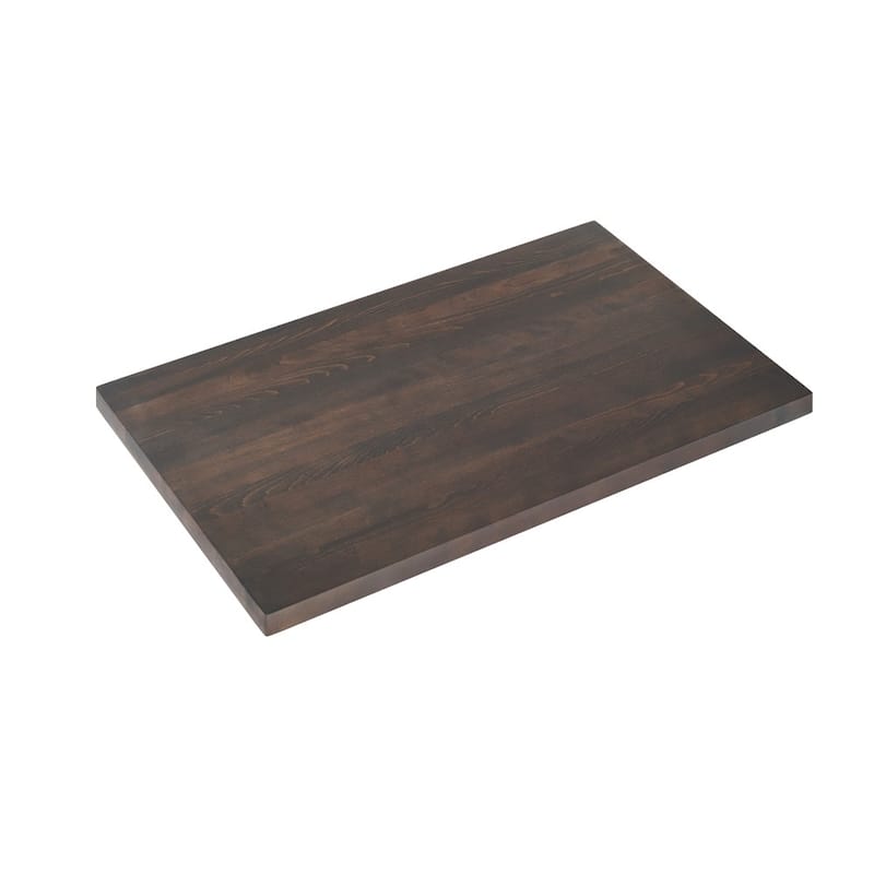 Commercial Solid Wood Tabletop with Support Bars for Indoor Use - Dark Brown - 30"W x 48"D x 1.5"H