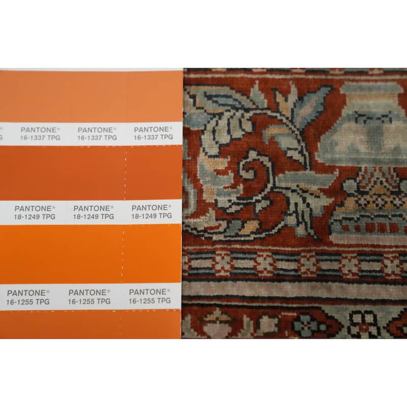 Hand Knotted Traditional Silk Beige Geometric Area Rug - 3' 1'' X 2' 0''