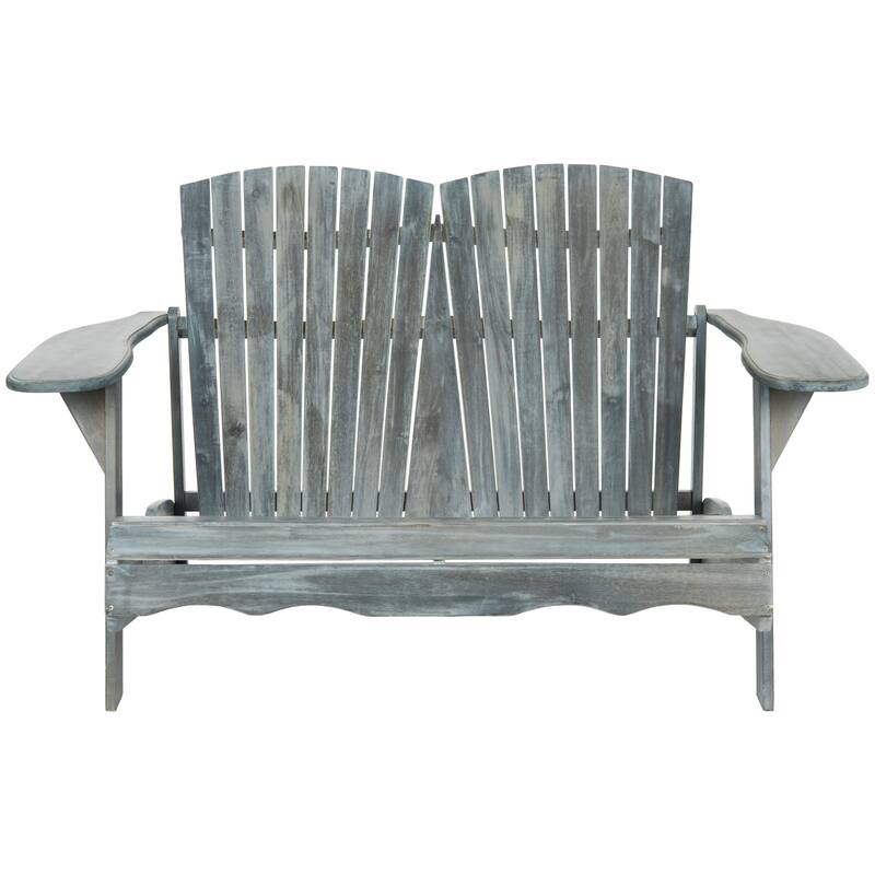 SAFAVIEH Outdoor Fanie Adirondack Acacia Wood Bench - 57Wx37Dx33H