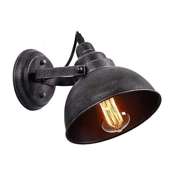 PAIR OF MODERN VINTAGE INDUSTRIAL LOFT METAL BLACK RUSTIC SCONCE WALL LIGHT LAMP 