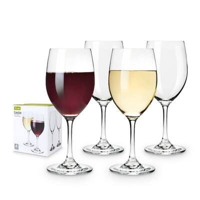 Taste Set of 4 Red And White Tasting Glass by True - Clear - 8.5" x 3.25"