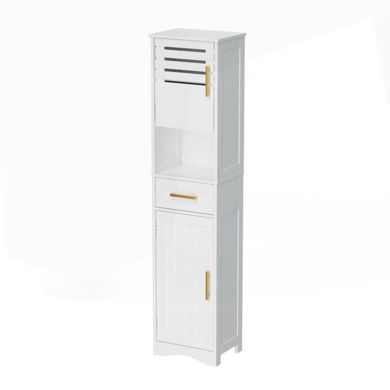 Versatile Bathroom Storage Cabinet with Multiple Compartments and Adjustable Shelves