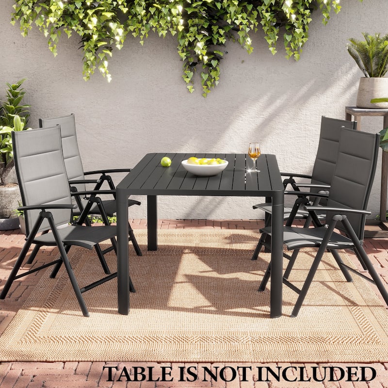 Patio Adjustable Reclining Folding Dining Chairs for Outdoor Indoor Garden Pool - See Picture
