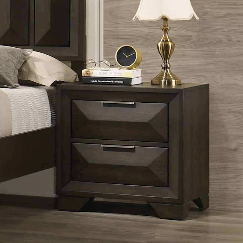 Furniture of America Uppon Transitional Espresso Wood 5-Piece Panel Bedroom Set