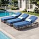 Option Brown Wicker Blue Cushion