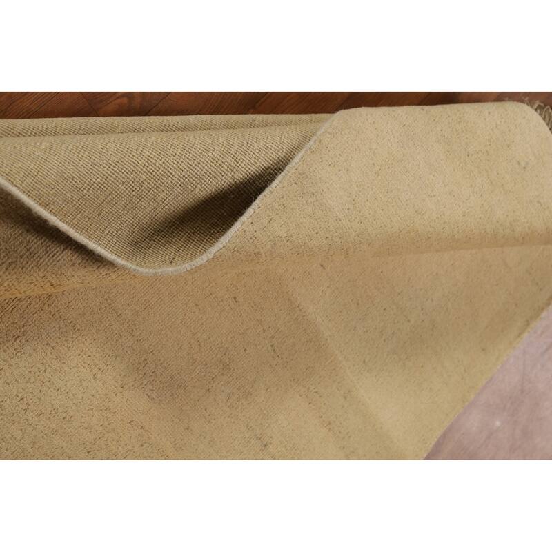 Muted Gold Beige Gabbeh Modern Rug Hand-Knotted Wool Carpet - 3'10"x 6'0"