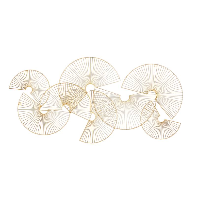 CosmoLiving by Cosmopolitan Gold Metal Crescent Overlapping Wire Fan Sunburst Home Wall Decor