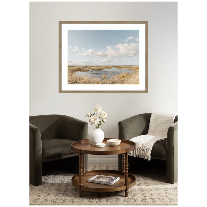 Kate and Laurel Framed Art Marshland by Crystal Lynn Collins